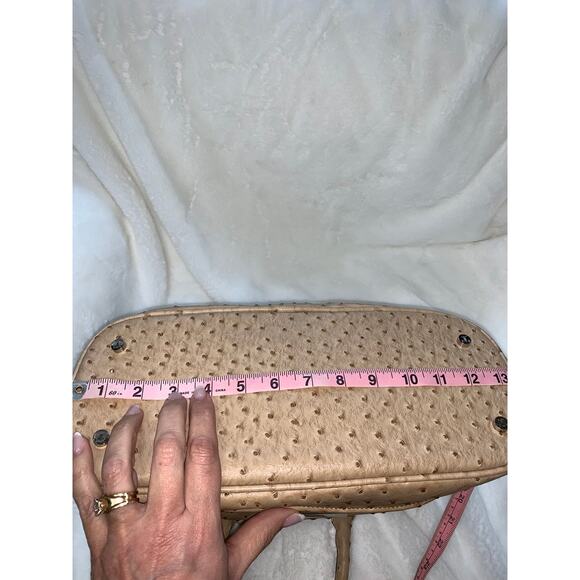 Ivanka Trump Beige Faux Ostrich Vegan Leather‎ Shoulder Bag Women - Picture 4 of 8